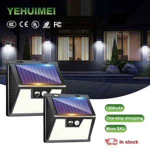 176 LED Solar Lights Outdoor Waterproof 1200mah Solar Powered Motion Activated Sensor Light Wall Lamp Garden Light