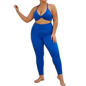 Customized High Waist Yoga Leggings Set Plus Size Solid Pattern ECO Friendly Fitness Stretchy Breathable Training Yoga Pants
