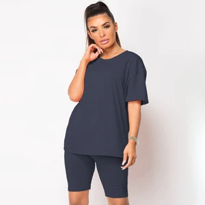 Plus Size Women Clothing Summer Women's T-shirt and Short Two Piece Sets Women's Casual Custom Design Printed Sets