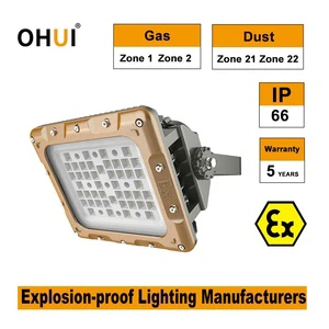 Zone 1 Zone 2 ATEX Hazardous Area LED Explosion Proof Light For Gas Station Industrial Explosion Proof Lighting