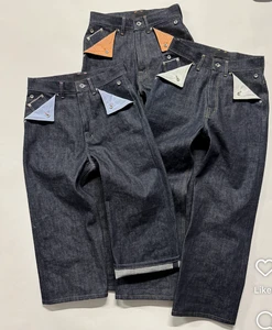 Private Label Custom Brand Selvedge OEM Raw 14oz Custom Logo Cotton Patch Vintage Straight Leg Jeans
