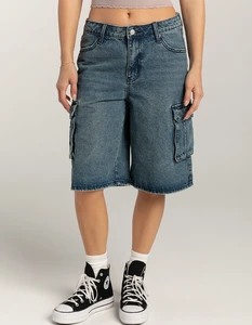 OEM ODM Streetwear Vintage Washed Lady Denim Jort Jean Shorts Manufacturer Custom Baggy Blank Unisex Jeans Denim Blue Short