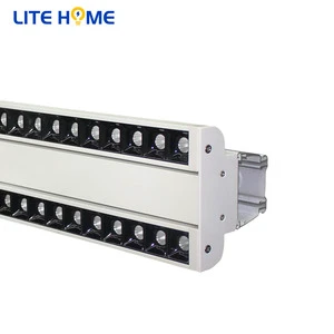 50W Low Glare Modern Aluminum LED Track Linear Light Twin Tube Wings Rotating 120 Degrees Grille Light for Retail Store Aisle
