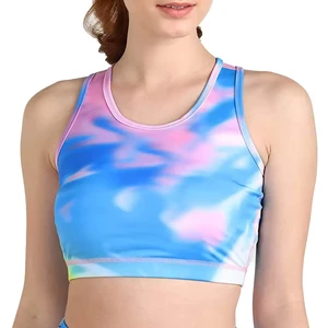 Made in Pakistan Women's Breathable Simple Front Logo High Support Yoga Sports Bra Spandex/Polyester Active Wear