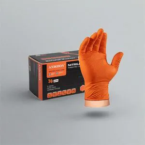 Orange Disposable Nitrile Gloves 8Mil Thick for Agricultural Equipment Repair and Farm Maintenance Heavy Duty