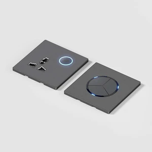 Modern LED Light Touch Control Dimmer Switch Frosted Acrylic Panel Universal Wall Switches & Sockets With Blue Illumination