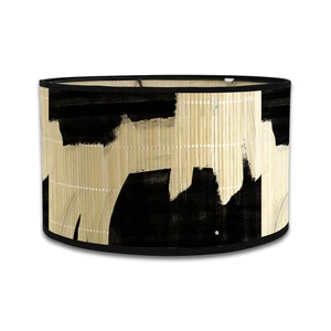 Natural Bamboo Handmade Lampshade Irregular Patterns Printing Collapsible Lamp Shade Bamboo for Pendant Floor Lamp