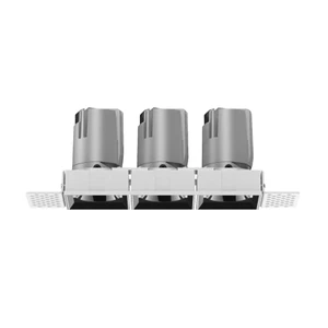 Indoor Modern Linear Aluminum Three-Head Grille Light 2700K-4000K LED CRI 90 Dimmable Embedded Recessed Lighting 5-Year Warranty
