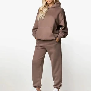 Wholesale High Quality Women's Plus Size 2 Piece Tie Dye Embroidery Washed Finish Customizable 100% Cotton Tracksuit Set High