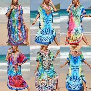 Hot New Rayon Printed Beach Cover-up Bikini Cover-up Women's Casual Dress