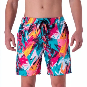 Men's Swimming Trunks Beach Shorts Cotton/Polyester Elastic Waist Anti-Wrinkle Quick Dry Eco-Friendly Breathable