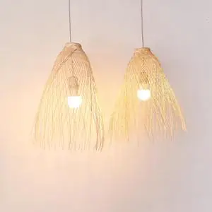 Modern Design Natural Rattan Handmade Pendant Lamp Light Covers Eco-Friendly Lightweight Indoor Home Hotel Farm Style Retro