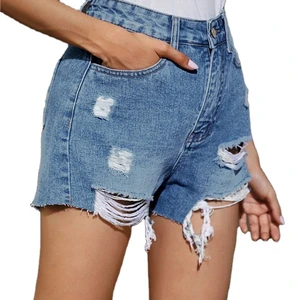 Custom Denim Shorts for Women High Waist Fashion Casual Summer Jeans Shorts Streetwear Trendy Women Denim Shorts Sale