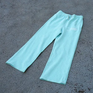 Hot Selling Outdoor Loose Sweat Pants High Quality Heavyweight Embroidery Baggy Sweatpants with Rhinestones