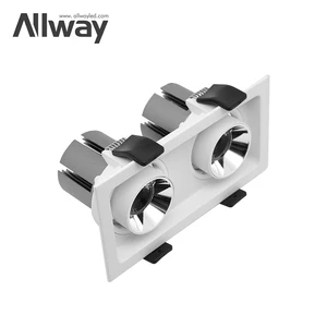 For Modern Style Aluminum Anti-dazzle Recessed LED Grille Light with Customizable Color & Power for Home Indoor Use