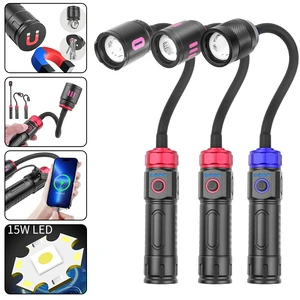 800M Long Range Fluorescent LED Flashlight 360° Adjustable Zoom Type-C Power Bank Torch Fishing Outdoor Camping Work Light