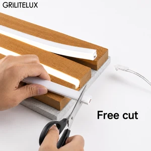 No Dark Area Free Cut Neon LED Strip 12V 24V 120/130LEDs/M 7W/M Seamless Continuous Silicone Light For Kitchen Cabinet Lighting
