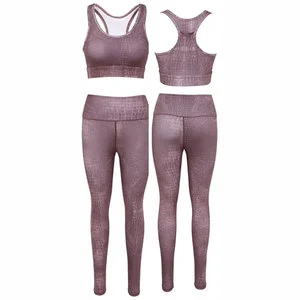 Stylish Customized Women Yoga Set Solid Front Logo Eco-Friendly Breathable Spandex/Polyester 2-Piece High Quality Top Selling