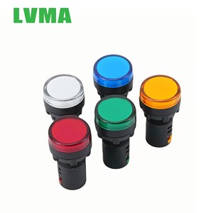 LVMA LED Pilot Lamp AD16-22 AC/DC 24V/220V Red IP65 Waterproof Industrial Screw Terminal 22mm Mounting Hole Diameter