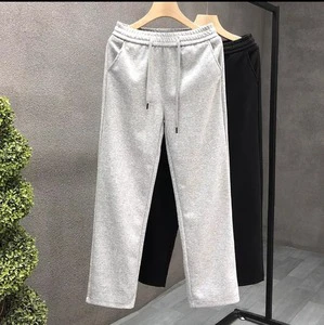 Gray Straight Leg Sweatpants Men's Women's Casual Low Waist Trendy Lightweight Sports and Leisure Pants Winter New Versatile