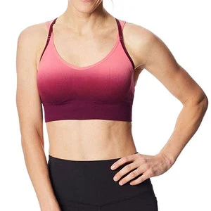 Comfortable Breathable Simple Sports Bra Front Logo High Support Adjustable Running Sports Bra for Gym Fitness Yoga & Workout
