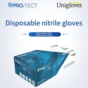 Wholesale Disposable Nitrile Gloves Powder Free Surgical Examination Gloves Unigloves U2500 Curled Cuffs Durable Flexible