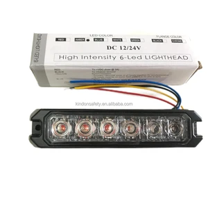 High Quality 6 LED Strobelight Emergency Light Multivolt 12V 24V Amber Red Blue Green White, Touch Negative to Change Patterns