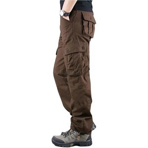 Leg Slim Vis Stitched Pockets Straight-leg Fashion Six-pocket Fabric Men\u0027s Cargo Pants Wholesale