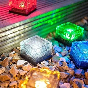 Solar Ice Glass Blocks Brick Light/ Solar Underground Paver Lamp