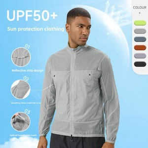Men's Outdoor Lightweight Breathable UPF50 Sun Protection Solid Color Full Sleeve Button-Up Collar Wrinkle-Resistant