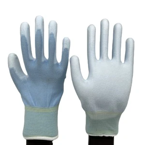 Lightweight Breathable PU Anti-static Safety Gloves Smooth Texture 26cm for Precision Work Automotive Mechanical Maintenance