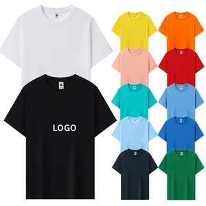 Wholesale Custom 180GSM Cotton Lyocell Men Women T-shirt Anti-wrinkle Anti-pilling Breathable Short Sleeve Oversized Tee Shirt