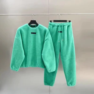 Candy Color Polar Fleece Tracksuits 2 Piece Set Pullover Sweatpants and Hoodies Sets Casual Jogging Suits Swearsuit Tracksuit