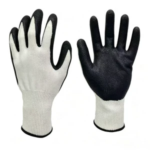 HPPE Latex Crinkle Cut Resistant Safety Gloves ANSI/ISEA Cut Level 5 Tear Abrasion Resistant Full Hand Coated Superior Anti Slip
