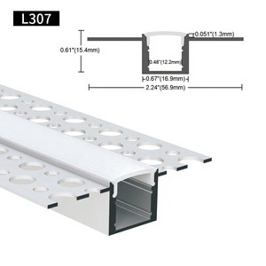 56.9*15.4Mm Plasterboard Recessed Linear Strip Light Alu Channel Heat Sink Drywall Gypsum Wall Plaster-in Aluminium LED Profil