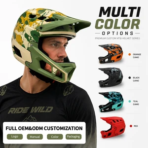 Full Face MTB Helmet OEM Custom Color CE Downhill Enduro Bike Helmet Private Mold Factory Low MOQ 7-Day Sample