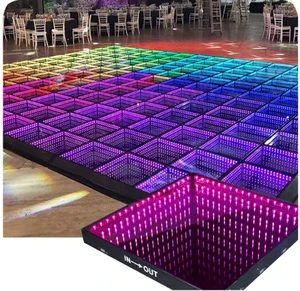 Fast Set up 3D Wireless Abyss Infinity Magnetic ABS+Tempered Glass LED Dance Floor Easy Installation for Wedding Stage Party