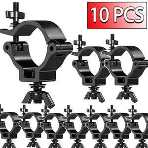 10PCS Heavy Duty Aluminum Stage Lighting Mount (Black) Clamp for Moving Head Light/Par Light/Stage Hook for 48-51mm