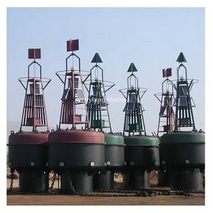Corrosion Resistant IALA Recommendations Floating Steel Buoy Ocean Navigation Mark Buoy with Solar Light for Marine Ships