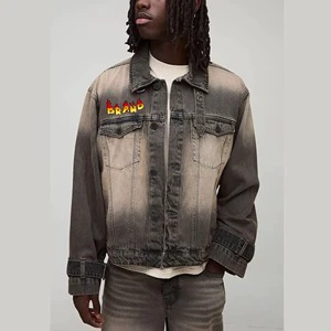 Oem Custom Made 100% Cotton Casual Vintage Jeans Denim Jackets for Men with Button Detail and Customization for Outdoor Wear