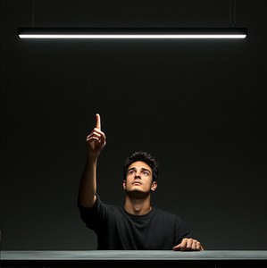 3ft 4ft 5ft LED Linear Light Aluminium Profil Black White Wood Color Minimalistic Wireless LED Linear Tube Light
