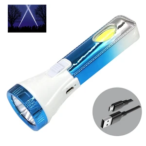 High-Power LED Flashlight with Strong Light & Long Life Waterproof USB Charging Plastic ABS Body Hot Sale in Africa