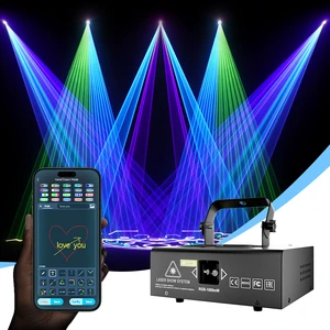 SHEHDS 1w Laser Support Dmx 512 APP Control Rgb Lazer Light Pattern Mixed Colors Equipment Stage Lighting For Bar Wedding Party