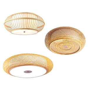 Design Indoor Handmade Wicker Wholesale Bamboo Ceiling Lamps Handcrafted Rattan Lamp Chinese Style Supplier Bamboo Lamp Shade