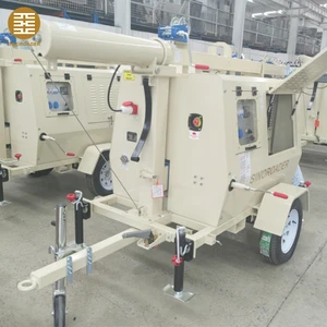 Mobile 5m 7m Portable Light Tower Diesel Road Construction Light Tower with Solar Trailer Generator