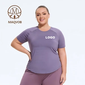 MAQVOB EU US Size Factory Polyester Made Women Active T-Shirt Quick Dry Best Price Women Sports Yoga Gym Crop Tops T-Shirt