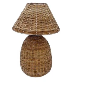 Bamboo Weaving Lamp and Shade With Electric Fitting Home Decor Side Table Lamps
