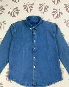 Hot-selling Pure Cotton Embroidered Denim Jacket with Small Men's Long-sleeve Shirtcouple's Unisex Spring and Autumn Style#