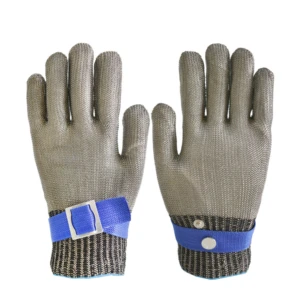 Yokii 316L Stainless Steel Mesh Cut Resistant Durable Rustproof Butcher Gloves for Cutting Safety Protection