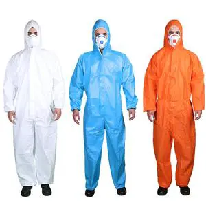 EN14126 Disposable Coverall Waterproof Anti-Static Safety Clothing for Cleanroom Labs Jumpsuit Garment Protection